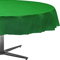Amscan 84" Round Festive Green Colored Plastic Tabelcover - 12 per Pack