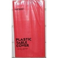 Amscan 84" Round Apple Red Colored Plastic Tabelcover - 12 per Pack