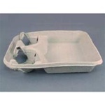 Pactiv Molded Fiber Carry-Safe 2 Cup Carry Out Tray 9 7/8 x 8 5/8 inch - 250 per case