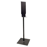 Black metal free-standing stand for hand sanitizer dispensers