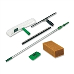Unger Pro Window Cleaning Kit with 8 Foot Pole, Scrubber, Squeegee, Scraper, Sponge (PWK00)