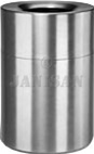 Rubbermaid AOT35SA Open Top Waste Receptacle - 35 Gallon Capacity - 18" Dia. x 32" H - Satin Aluminum